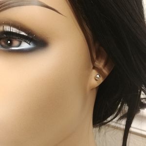 10KT White Gold Diamond Cut Ball Stud Earrings